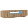 vidaXL TV Cabinet with LED Lights Artisan Oak 160x35x40 cm Engineered Wood