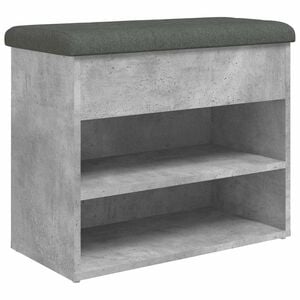 vidaXL Shoe Bench Concrete Grey 62x32x50 cm Engineered Wood