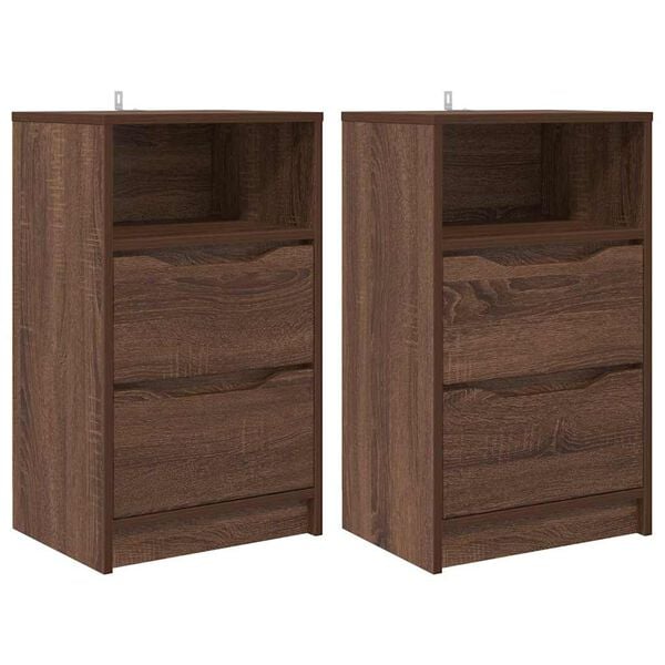 vidaXL Bedside Tables 2 pcs Brown Oak 40 x 30 x 467 cm Engineered Wood