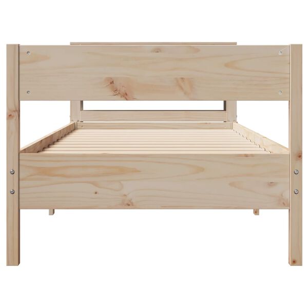 vidaXL Bed Frame without Mattress 75x190 cm Small Single Solid Wood Pine