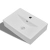 Ceramic Bathroom Sink Basin Faucet/Overflow Hole White Rectangular