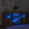 vidaXL Sideboard with LED Lights Smoked Oak 142.5x37x67 cm