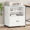 vidaXL Printer Stand with Wheels White 60x48x74 cm