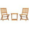 vidaXL 3 Piece Folding Garden Dining Set Solid Wood Acacia