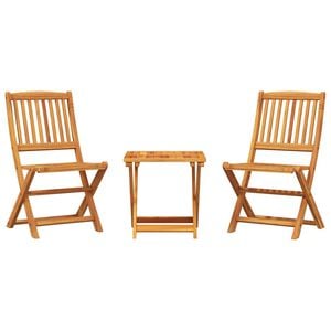 vidaXL 3 Piece Folding Garden Dining Set Solid Wood Acacia