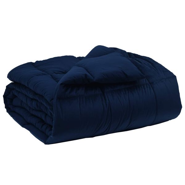 vidaXL Winter Duvet Quilted Dark Blue 140 x 220 cm Microfiber