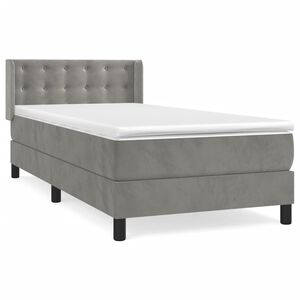 vidaXL Box Spring Bed with Mattress Light Grey 80x200 cm Velvet