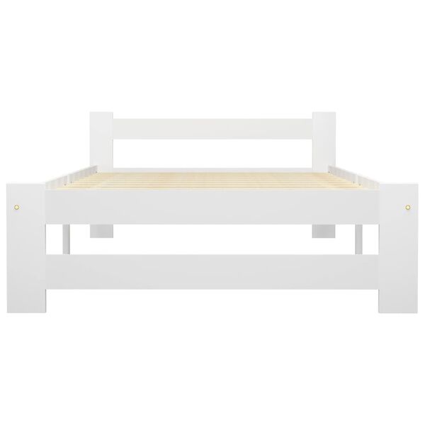 vidaXL Bed Frame without Mattress White Solid Wood 100x200 cm