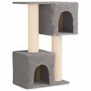 vidaXL Cat Tree with Sisal Scratching Posts Light Grey 114 cm