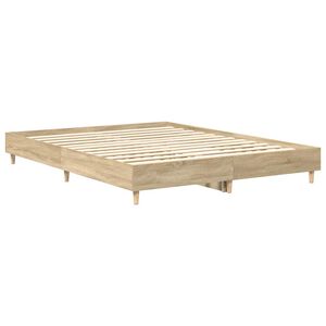 vidaXL Bed Frame 2 pcs Sonoma 152 x 203 cm Engineered Wood