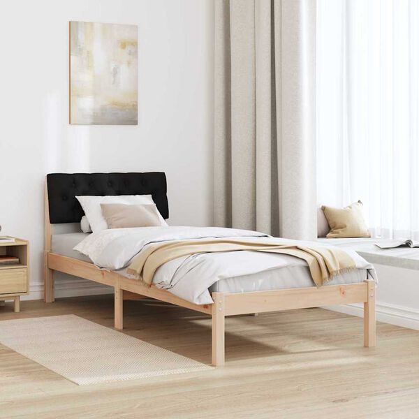 vidaXL Bed frame Brown and black 80 x 200 cm Solid pine wood
