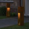 vidaXL Solar Led Pathway Light 2 pcs Bronze Weathering Steel