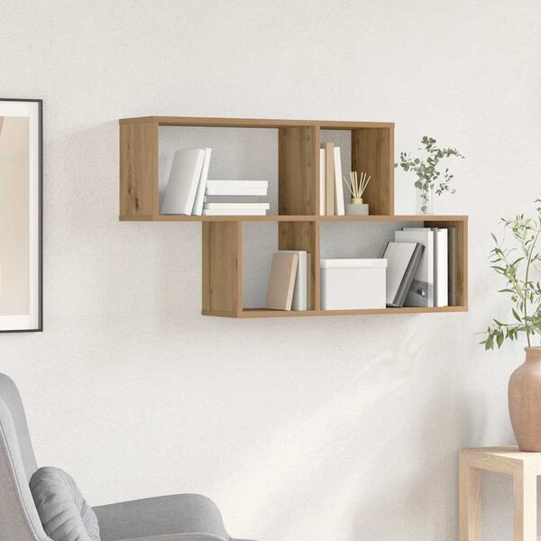 vidaXL Wall Shelf with Shelf Wall-mounted Brown Engineered Wood