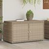 vidaXL Garden Storage Cabinet Beige 110x55x60.5 cm Poly Rattan