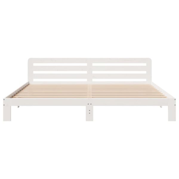 vidaXL Bed Frame without Mattress White 180x200 cm Super King Solid Wood Pine