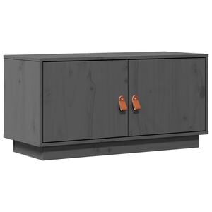 vidaXL TV Cabinet Grey 80x34x40 cm Solid Wood Pine