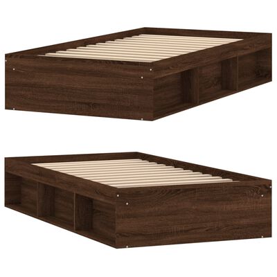 vidaXL Bed Frame Brown Oak 100x200 cm