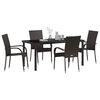 vidaXL Garden Dining Set 5 pcs Brown Powder-Coated Steel