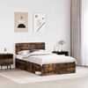 vidaXL Bed Frame Smoked Oak 120 x 200 cm Solid Pine Wood