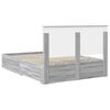 vidaXL Bed Frame with Drawer Grey Sonoma 140 x 190 cm Engineered Wood