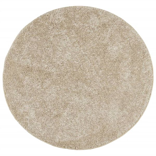 vidaXL Rug ISTAN High Pile Shiny Look Beige &Oslash; 160 cm