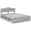 vidaXL Bed Frame Grey Sonoma 160 x 200 cm Solid Pine Wood