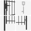 vidaXL Fence Gate with Lock Grey 103 x 124.5 cm Powder-Coated Steel