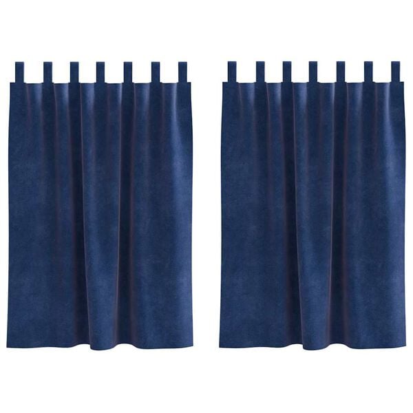 vidaXL Blackout Curtains 2 pcs Dark Blue 140 x 140 cm Velvet