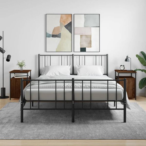 vidaXL Bedside Cabinets 2 pcs Brown Oak 40x42x60 cm Engineered Wood