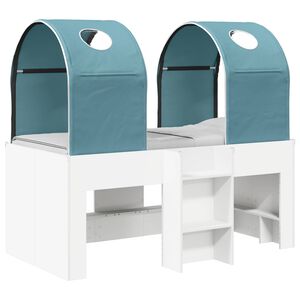 vidaXL Bed with Tunnel 4 pcs White and Light Blue Engineered Wood