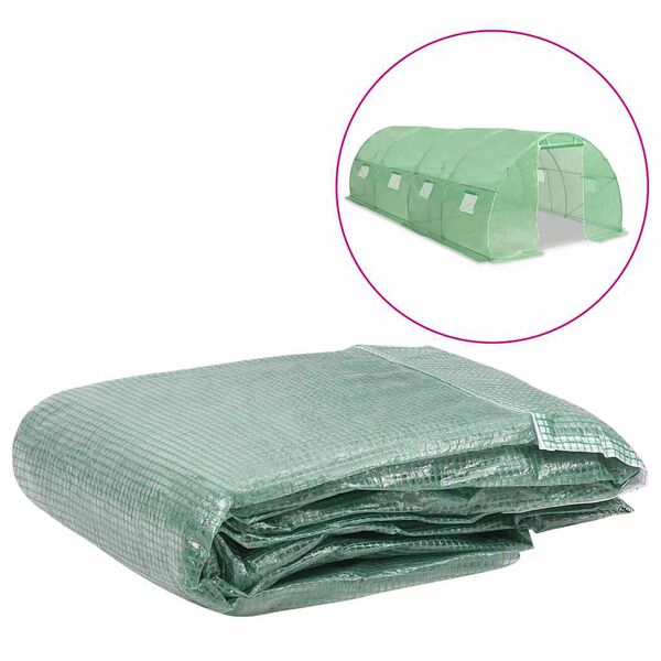 vidaXL Greenhouse Replacement Cover (18 m&sup2;) 300x600x200 cm Green