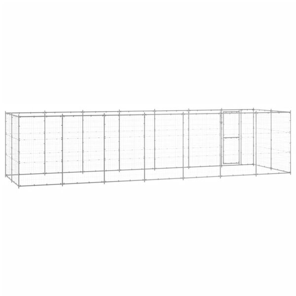 vidaXL Outdoor Dog Kennel Galvanised Steel 16.94 m&sup2;