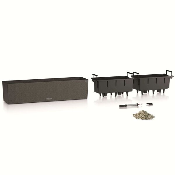 LECHUZA Planter BALCONERA Stone 80 ALL-IN-ONE Black