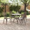 vidaXL Garden Dining Set 5 pcs Bronze 90 x 90 x 75 cm Cast Aluminium