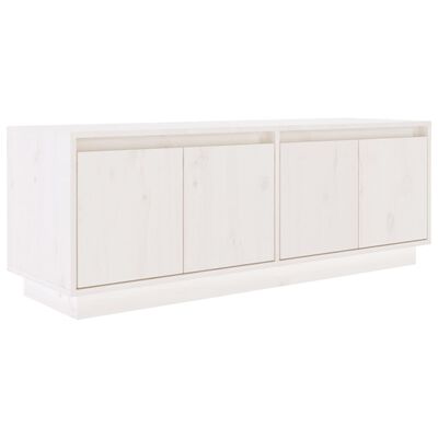 vidaXL TV Cabinet White 110x34x40 cm Solid Wood Pine