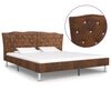 vidaXL Bed Frame without Mattress Brown Faux Suede Leather 180x200 cm