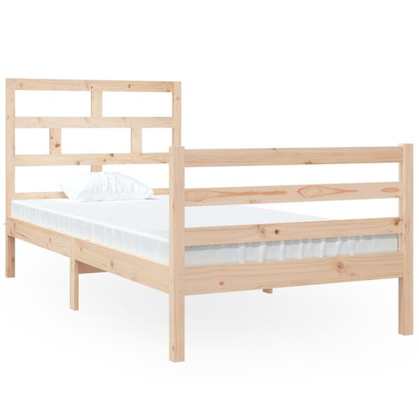 vidaXL Bed Frame without Mattress 90x190 cm Single Single Solid Wood
