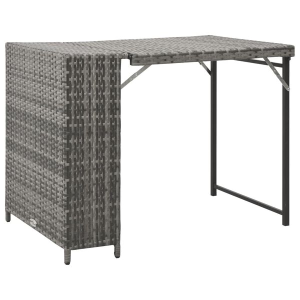 vidaXL 5 Piece Folding Outdoor Dining Set Poly Rattan Grey