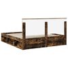vidaXL Bed Frame Smoked Oak 180 x 200 cm Solid Pine Wood