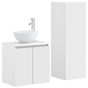 vidaXL Bathroom Cabinet Set 2 pcs White 33 x 34.5 x 100 cm