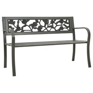 vidaXL Garden Bench 125 cm Steel Grey