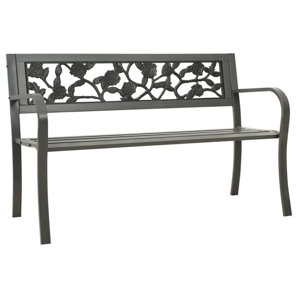 vidaXL Garden Bench 125 cm Steel Grey