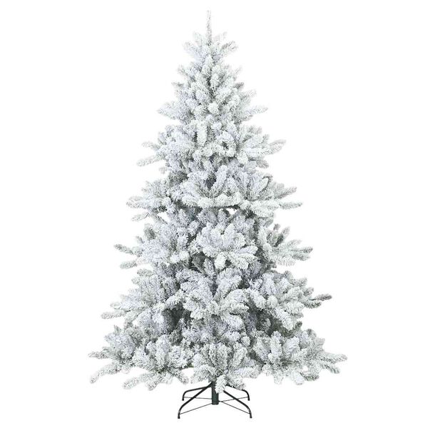 vidaXL Artificial Hinged Christmas Tree White 180 cm PVC and Steel