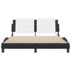 vidaXL Bed Frame with LED without Mattress "Zadar" White and Black 160x200 cm