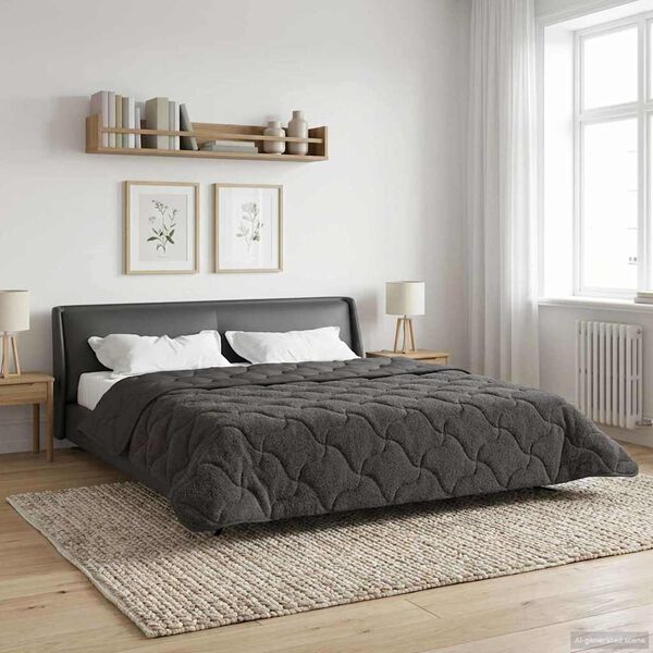 vidaXL Full Year Duvet Quilted Anthracite 200 x 200 cm