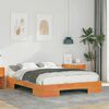 vidaXL Floor Bed Frame with Storage Brown 140 x 190 cm Solid pine wood