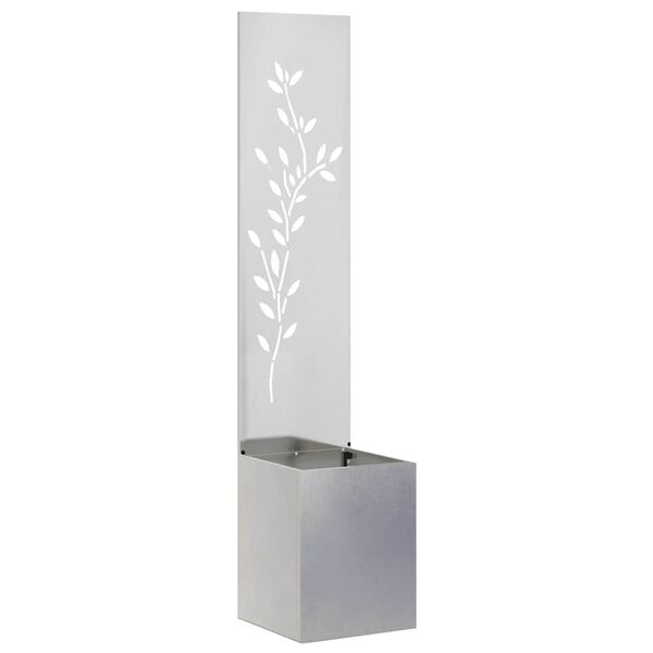 vidaXL Garden Privacy Screen Floral Sliver 32 x 140 cm Stainless steel