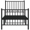 vidaXL Metal Bed Frame without Mattress with Footboard Black 80x200cm