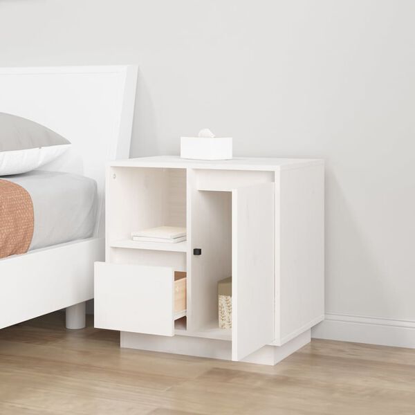 vidaXL Bedside Cabinets 2 pcs White 50x34x50 cm Solid Wood Pine