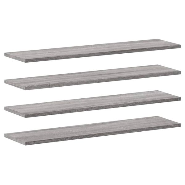 vidaXL Wall Shelves 4 pcs Grey Sonoma 80x20x1.5 cm Engineered Wood